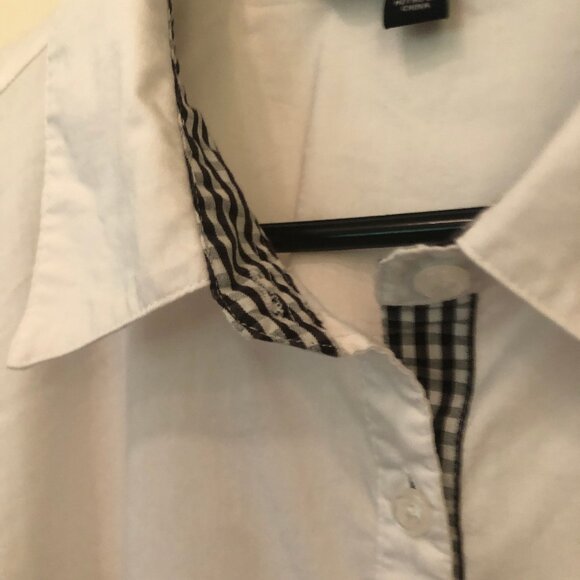 Zac & Rachel white button-down w/ gingham accents sz 3X - Picture 3 of 10